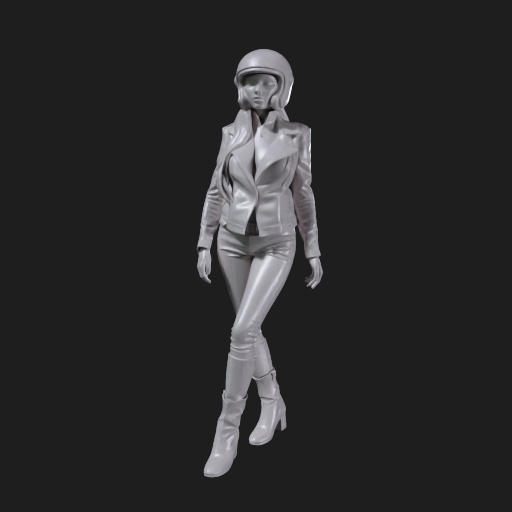 Biker Girl In A Stylish Modern Style