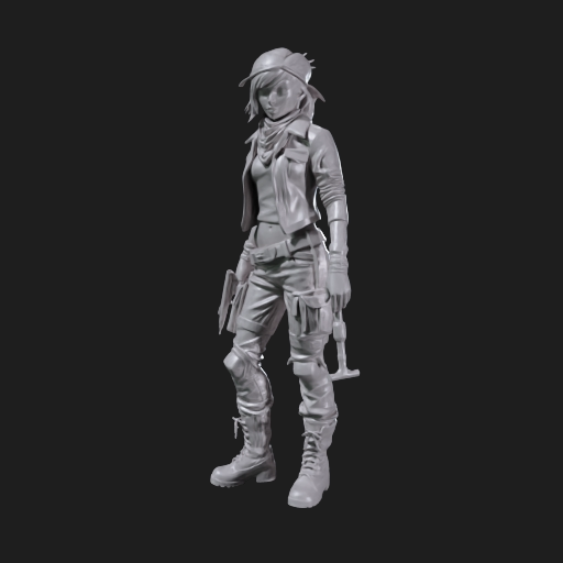 Generate A 3D Print Of A Post-Apocalyptic Female Figurine.